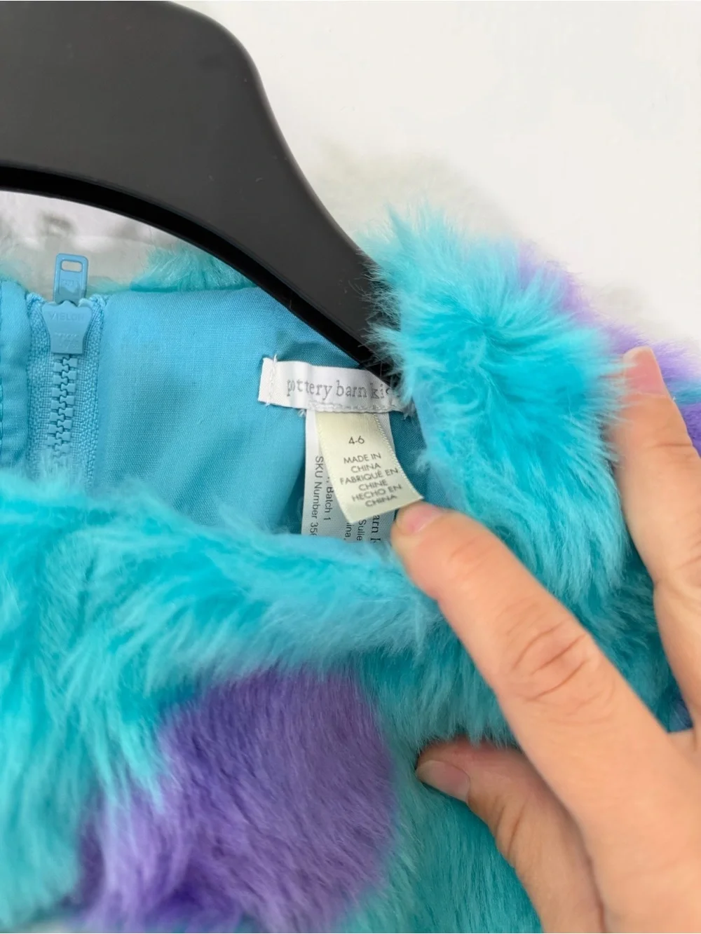 Pottery Barn Kids Sulley Costume 4-6 Monsters Inc Disney Pixar No Head - Picture 5 of 10